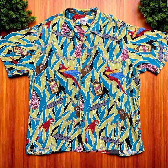 reyn spooner Other - Reyn Spooner Vintage Hawaiian Spun Rayon Margaritaville Volcano Shirt Men's XL